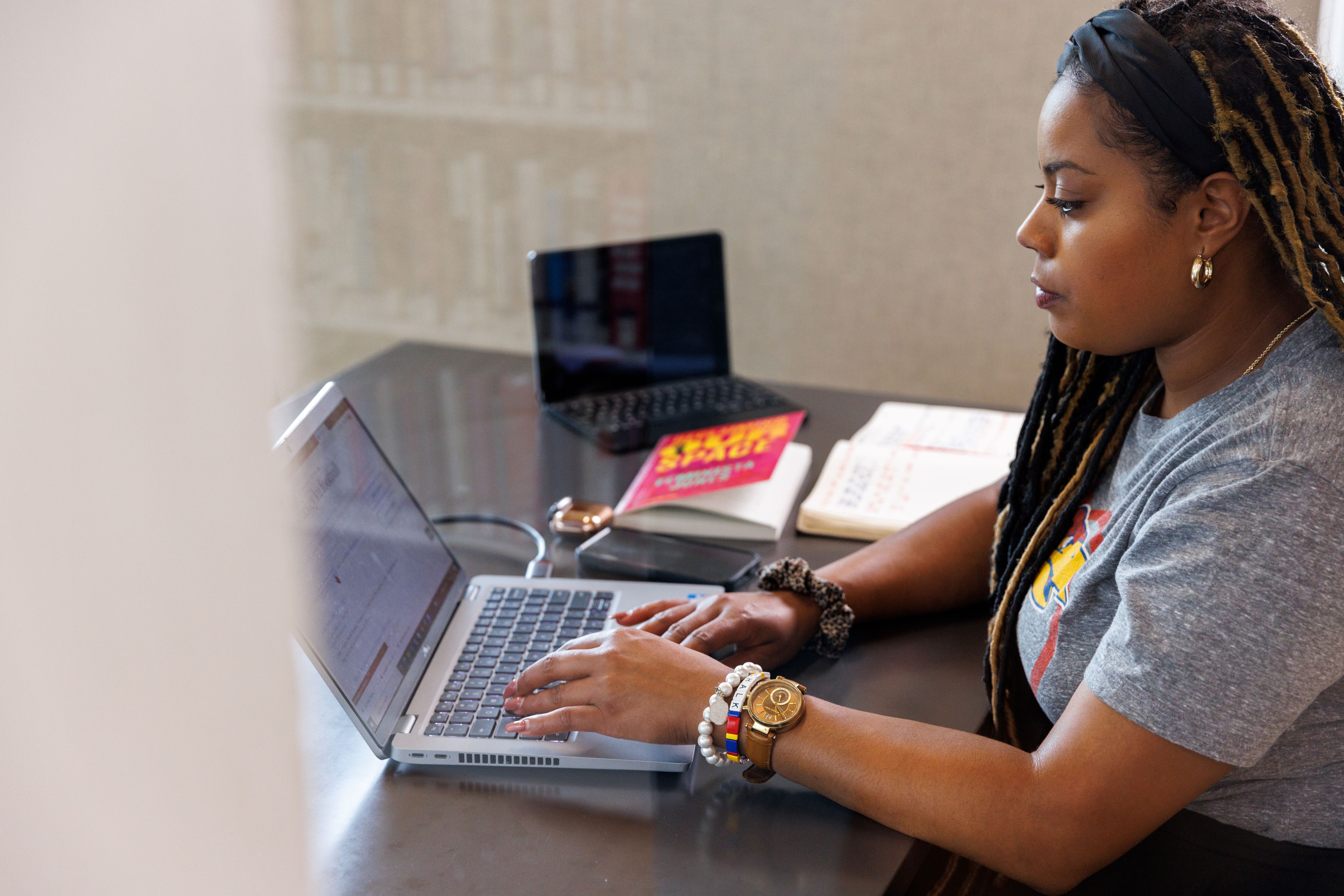 person working from laptop