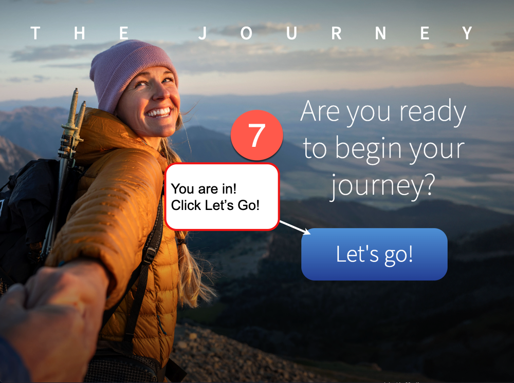 ComPsych GuidanceResources welcome screen with a ‘Let’s go!’ button to continue.